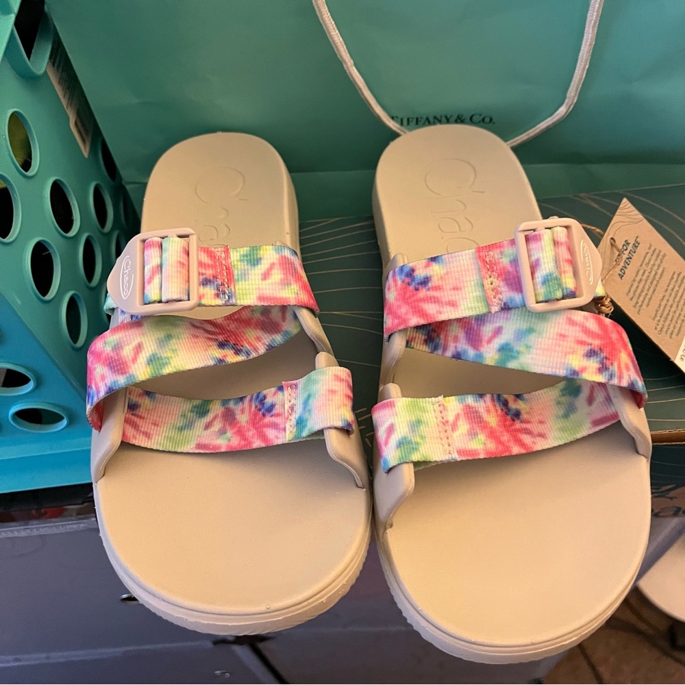 NWT Chaco Chillos Slide Sandal Light tie dye